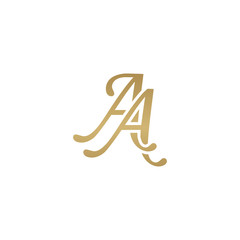 Initial letter AA, overlapping elegant monogram logo, luxury golden color