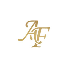 Wall Mural - Initial letter AF, overlapping elegant monogram logo, luxury golden color