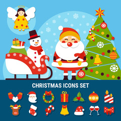 Wall Mural - Christmas Icons Set