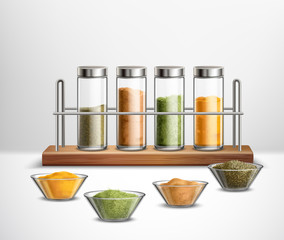 Poster - Realistic Spices Composition