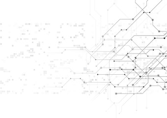 Wall Mural - vector white background abstract technology communication data science