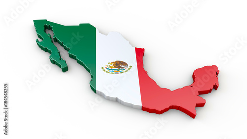 Mexiko 3d Umriss Oder Karte Mit Flagge Kaufen Sie Diese