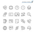 © Peacefully7 - Help and support line icons. Editable stroke. Pixel perfect.