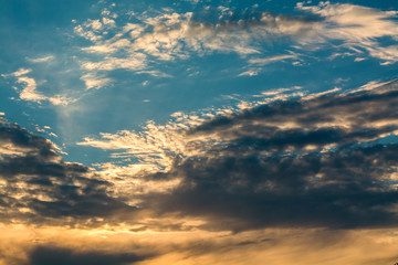 Wall Mural - orange clouds at sunset
