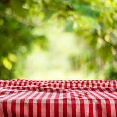 Empty checkered table background