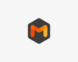 Abstract letter M logo design template. Creative hexagon sign mark. Color vector icon logotype.