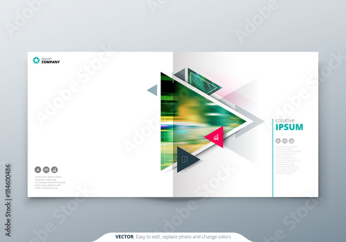 Square Brochure Design Red Corporate Business Rectangle Template Brochure Report Catalog Magazine Brochure Layout Modern Triangle Shape Abstract Background Creative Brochure Vector Concept Buy This Stock Vector And Explore Similar Vectors