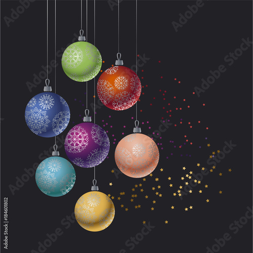 Christmas colorful bauble o...