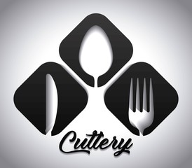 Sticker - cutlery symbol design vector