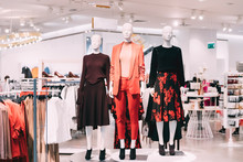 Mannequins Dressed In Female Woman Casual Clothes In Store Of Shopping