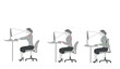 Correct sitting at desk posture ergonomics advices for office workers: how to sit at desk when using a computer
