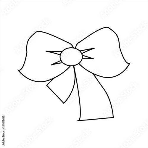 bow outline icon symbol design vector illustration of bow isolated on white background can be use for decoration gifts greetings holidays etc buy this stock vector and explore similar vectors at adobe stock