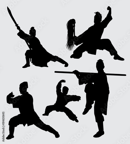 Dekoracja na wymiar  sztuka-walki-kung-fu-i-sylwetka-obrony-dobre-wykorzystanie-dla-symbolu-logo-ikony-internetowej-maskotki-znaku