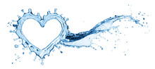 Water Splash In The Form Of A Heart.