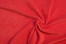 Red Fleece Texture - Close Up Of A Textile Background.