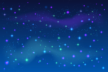 Wall Mural - bright stars in blue night sky