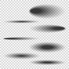 Wall Mural - set oval shadows for your design isolated on transparent vector background