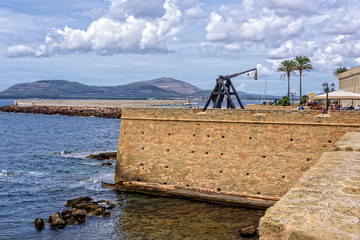 Wall Mural - Alghero Stadt Promenade Mittelmeer