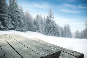 winter table background 