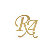 Initial letter RA, overlapping elegant monogram logo, luxury golden color