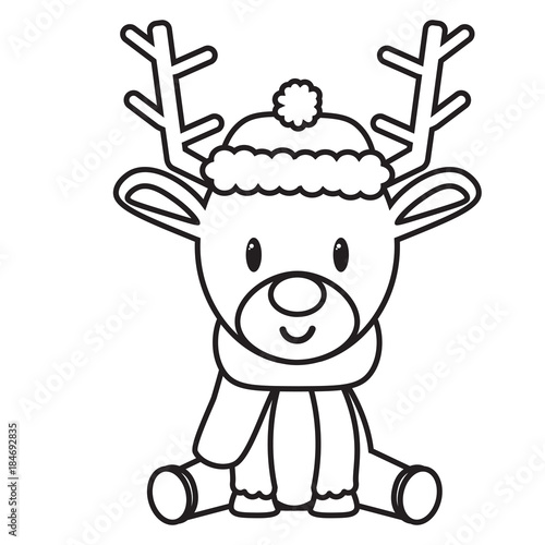 cartoon cute reindeer isolated Stock 벡터 | Adobe Stock