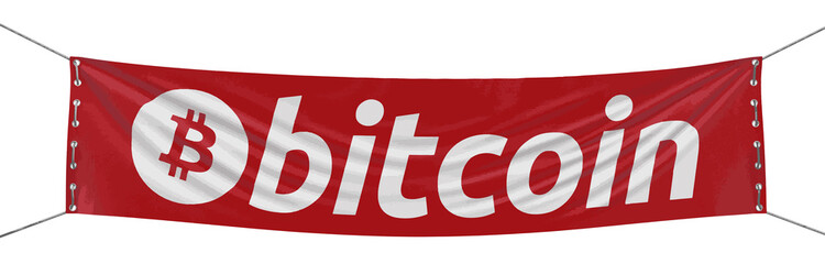 Wall Mural - Bitcoin banner. Image with clipping path