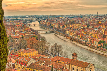 Wall Mural - Aerial view of Verona