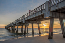 Jacksonville Beach Pier At Sunrise