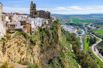 Church on the rock in Arcos de la Frontera, Spain