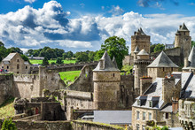 Fougeres Castle In Bretagne, France, Sunny Day