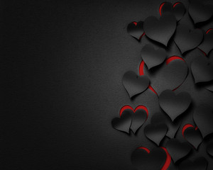 Wall Mural - paper hearts , happy valentine's day - 3d romantic card / background ( love , wedding )