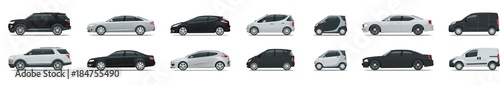 Fotografía Side view of business vehicle template vector isolated on white