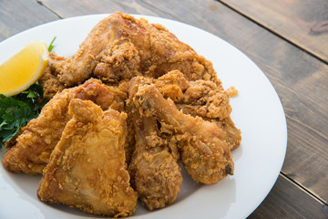 Sticker - fried chicken with lemon and parsley