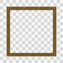 Wall Mural - gold border frame. Abstract hand sketched shapes, design elements. Gold glitter stamp