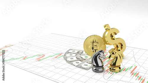 Chess Horse Buy Or Sell Money And Gold Bitcoin Make Profit - 