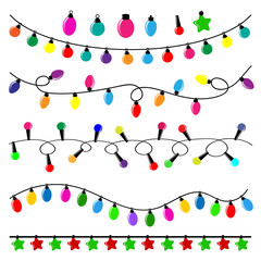 Colorful pack of flat christmas lights