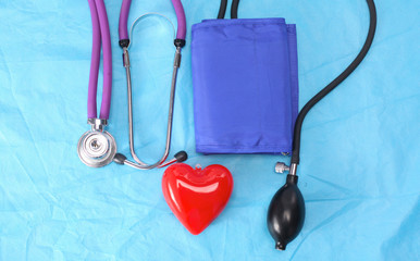 Stethoscope on a background of medical coat