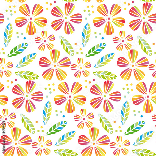 Tropical flowers and leaves...