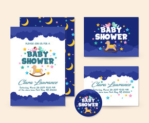 Wall Mural - Cute Baby Shower Invitation