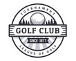Modern Black And White Golf Logo Emblem Illustration