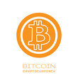 Bitcoin symbol in flat design. Vector