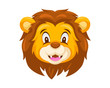Cute Smiling Lion Face Emoticon Emoji Expression Illustration