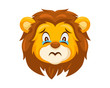 Cute Sad Lion Face Emoticon Emoji Expression Illustration