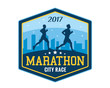 Modern Urban Marathon Badge Logo Emblem Illustration