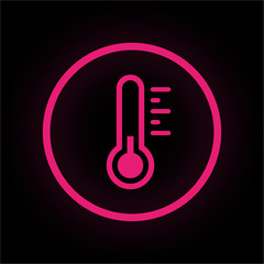 Sticker - Neon Button rund - Thermometer kalt