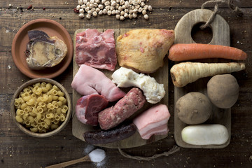 Canvas Print - ingredients to prepare typical Catalan escudella