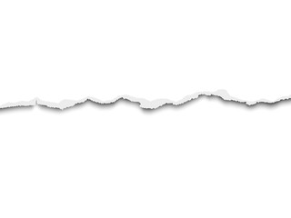 Wall Mural - Torn a half sheet of white paper from the bottom. Vector template paper design.