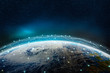 © Siarhei - A global social, information network across the planet. The earth is surrounded by a web of digital data. Elements of this image furnished by NASA