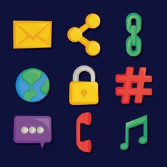 Sticker - set of social media icons