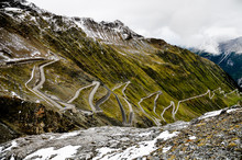 the Panoramic road to the Stelvio Pass, Italy